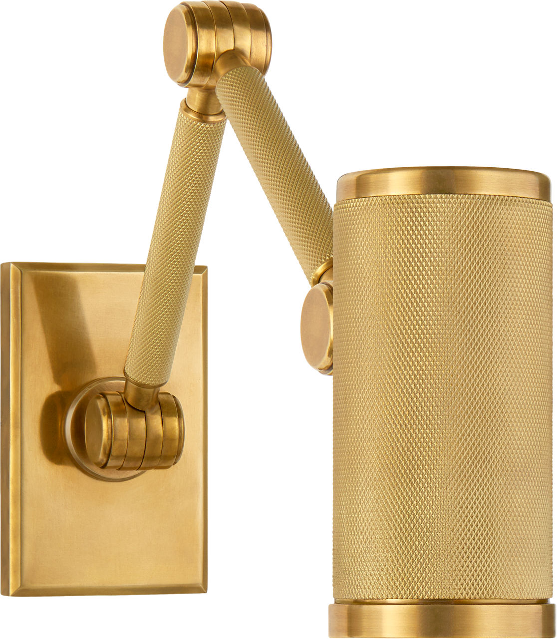 Barrett Mini Double Arm Bed Light | Natural Brass