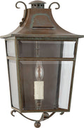 Carrington Small Wall Lantern | Weathered Verdigris | Clear Glass