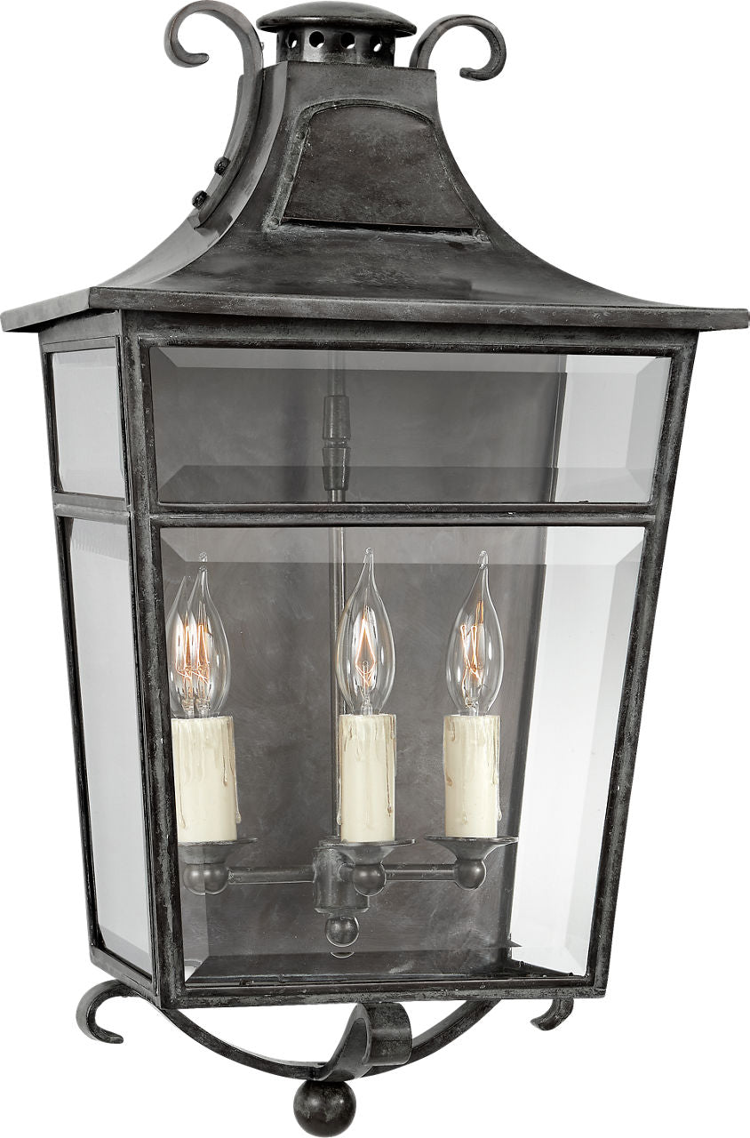 Carrington Medium Sconce | French Rust | Clear Glass