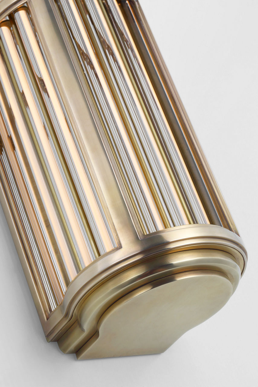 Perren Medium Wall Sconce | Natural Brass and Glass Rods