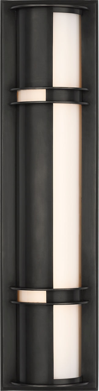 Strever 18" Shielded Sconce | Bronze | White Glass