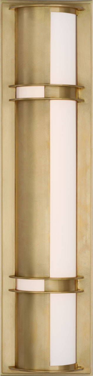 Strever 18" Shielded Sconce | Natural Brass | White Glass