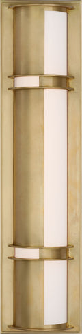 Strever 18" Shielded Sconce | Natural Brass | White Glass