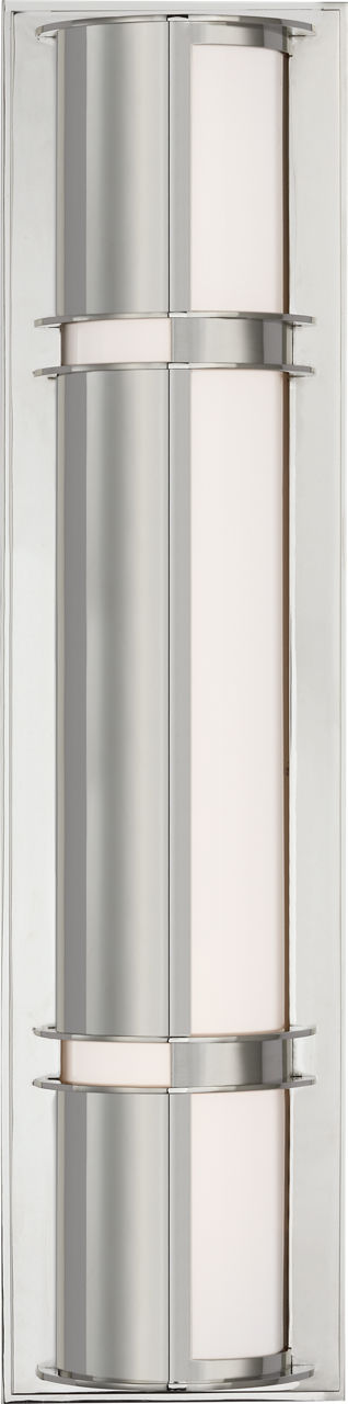 Strever 18" Shielded Sconce | Polished Nickel | White Glass