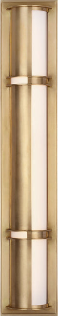 Strever 26" Shielded Bath Light | Natural Brass | White Glass