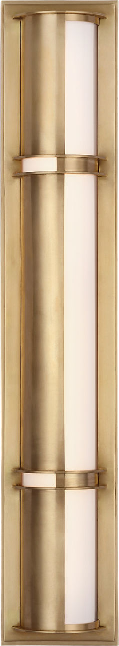 Strever 26" Shielded Bath Light | Natural Brass | White Glass
