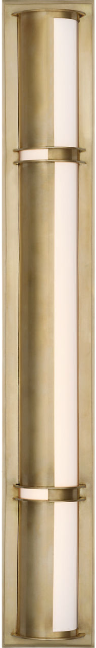 Strever 32" Shielded Bath Light | Natural Brass | White Glass