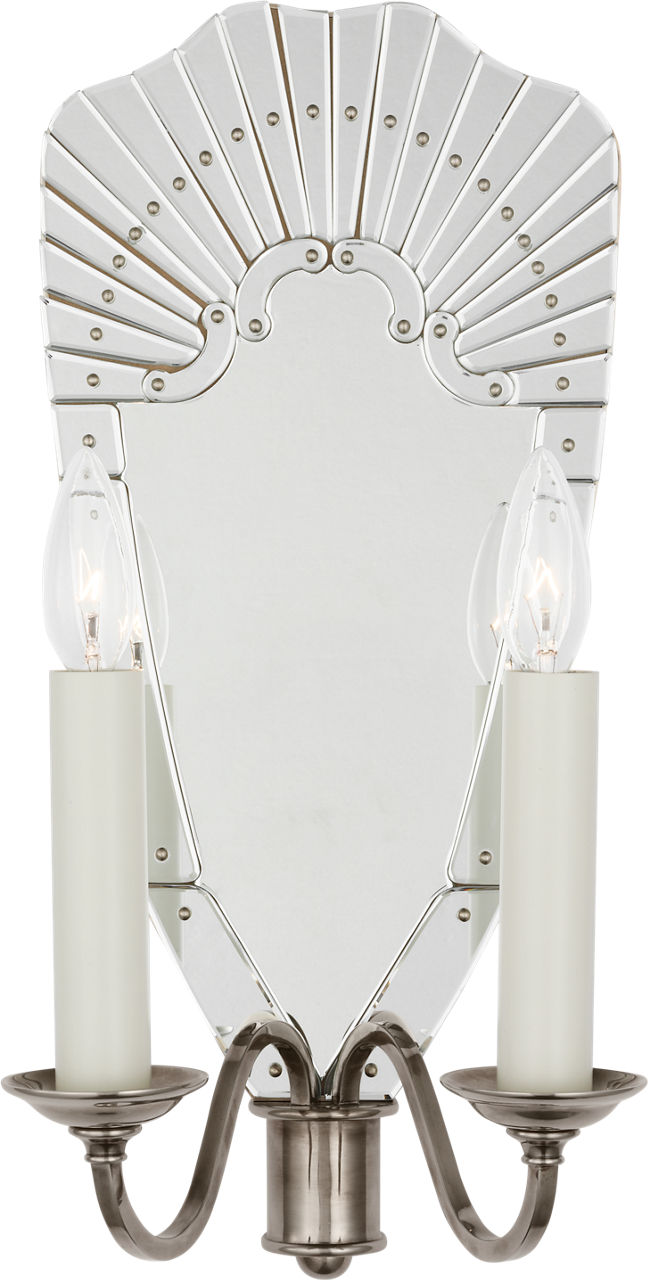 Adelaide Large Double Sconce | Mirror and Butler's Silver