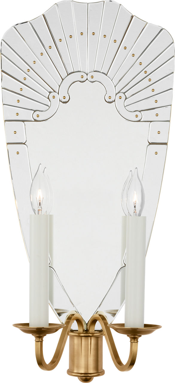Adelaide Extra Large Double Sconce | Mirror and Natural Brass