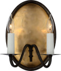 Ancram Small Double Sconce | Natural Brass and Aged Iron