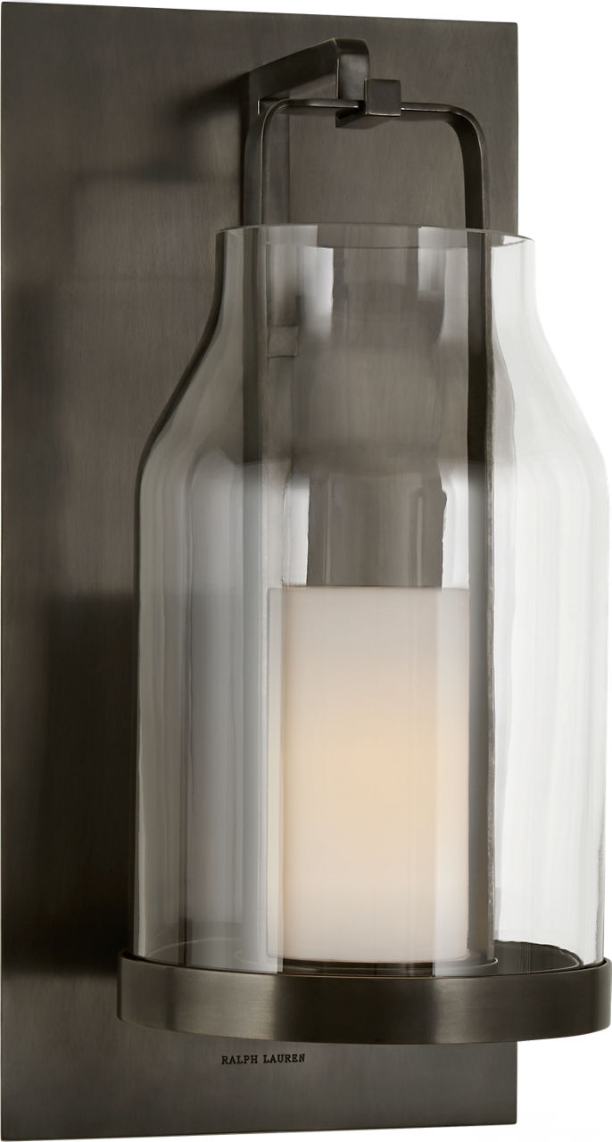 Ollie Small Wall Lantern | Bronze | Clear Glass