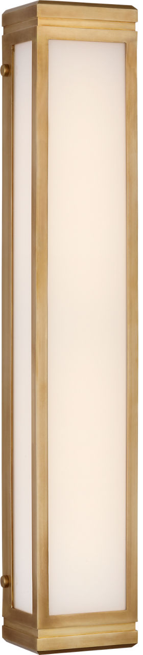 Hayles 26" Bath Light | Natural Brass | White Glass