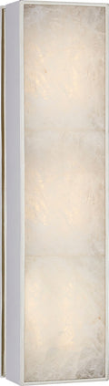 Ellis Medium Linear Sconce | Polished Nickel and Natural Quartz