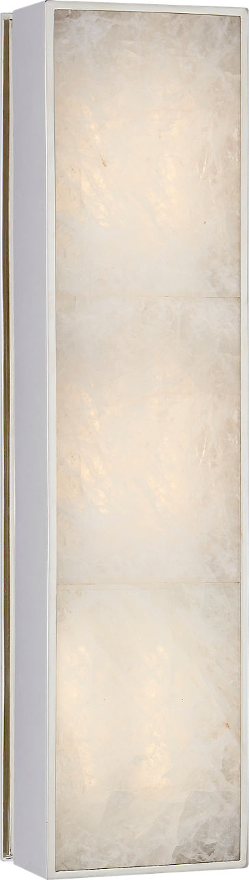 Ellis Medium Linear Sconce | Polished Nickel and Natural Quartz