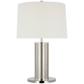 Beckford 22" Table Lamp | Polished Nickel and Stainless | Linen Shade