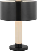 Barton Desk Lamp | Bronze and Etched Crystal | Bronze Shade