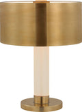 Barton Desk Lamp | Natural Brass and Etched Crystal | Natural Brass Shade