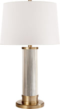 Allen Table Lamp | Natural Brass and Glass Rods | White Paper Shade