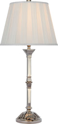 Doris Medium Table Lamp | Butler's Silver | Silk Box Pleat Shade