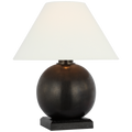 Hardwick 12" Accent Lamp | Museum Bronze and Black Ebony | Linen Shade