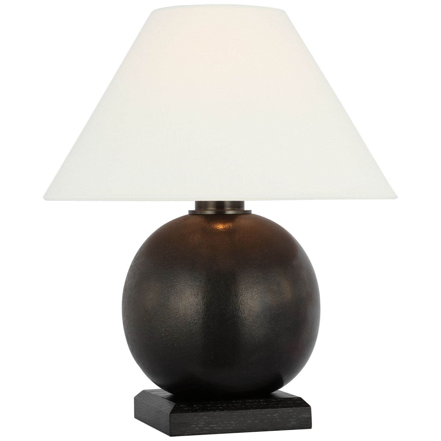 Hardwick 12" Accent Lamp | Museum Bronze and Black Ebony | Linen Shade