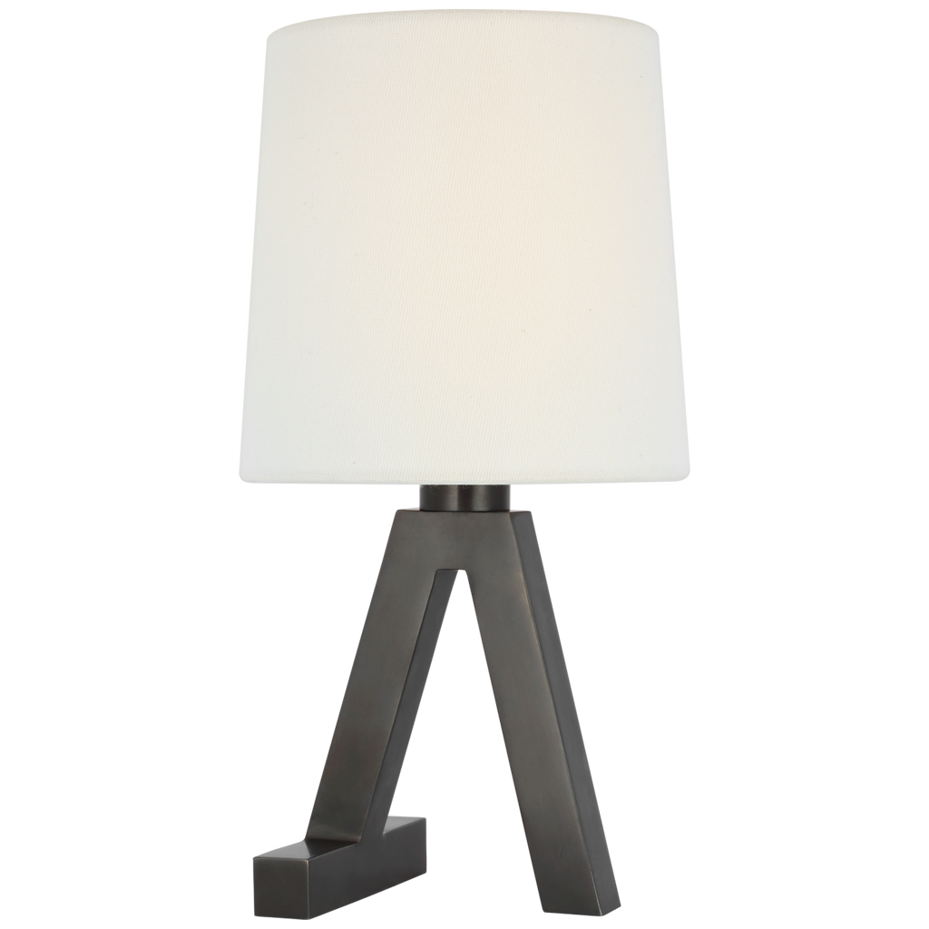 Hedger 11" Accent Lamp | Bronze | Linen Shade