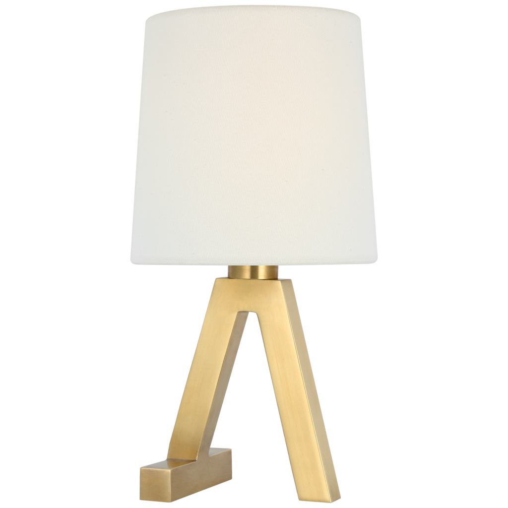 Hedger 11" Accent Lamp | Natural Brass | Linen Shade