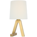 Hedger 11" Accent Lamp | Natural Brass | Linen Shade