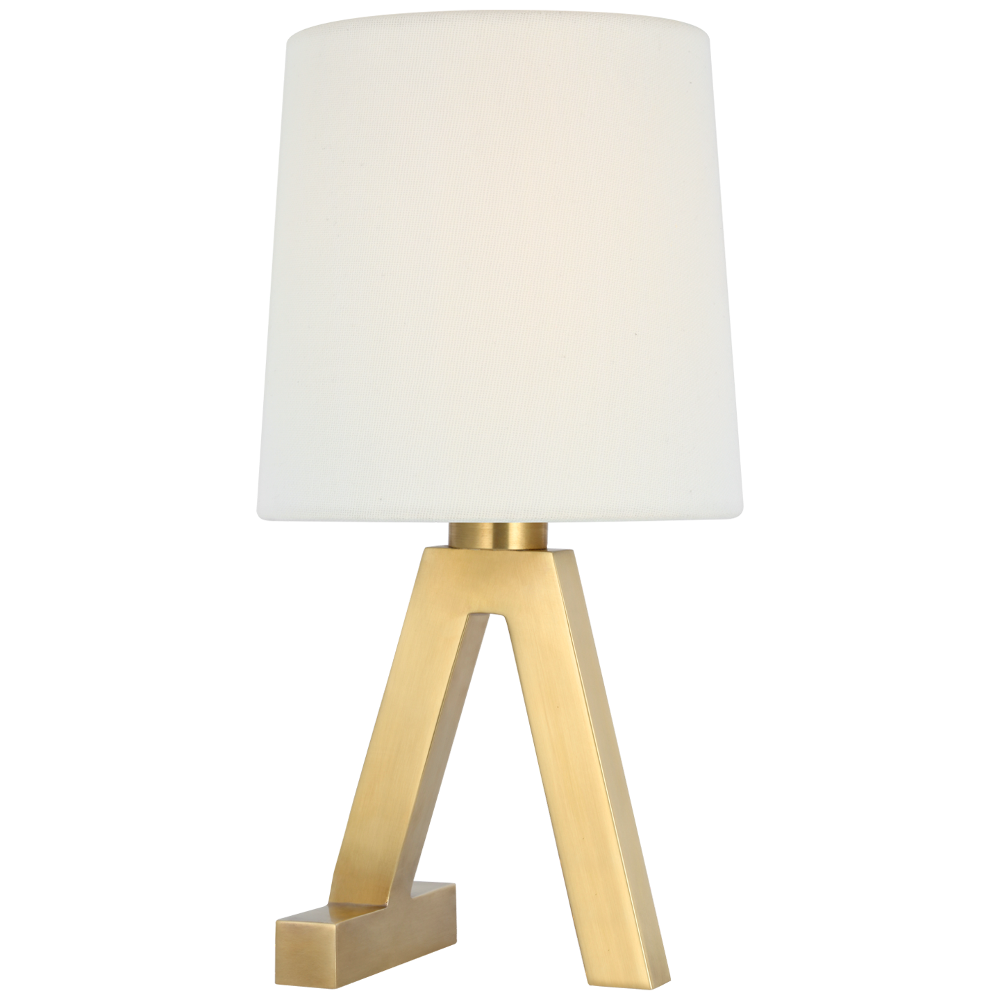 Hedger 11" Accent Lamp | Natural Brass | Linen Shade