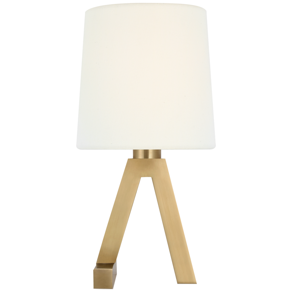 Hedger 11" Accent Lamp | Natural Brass | Linen Shade