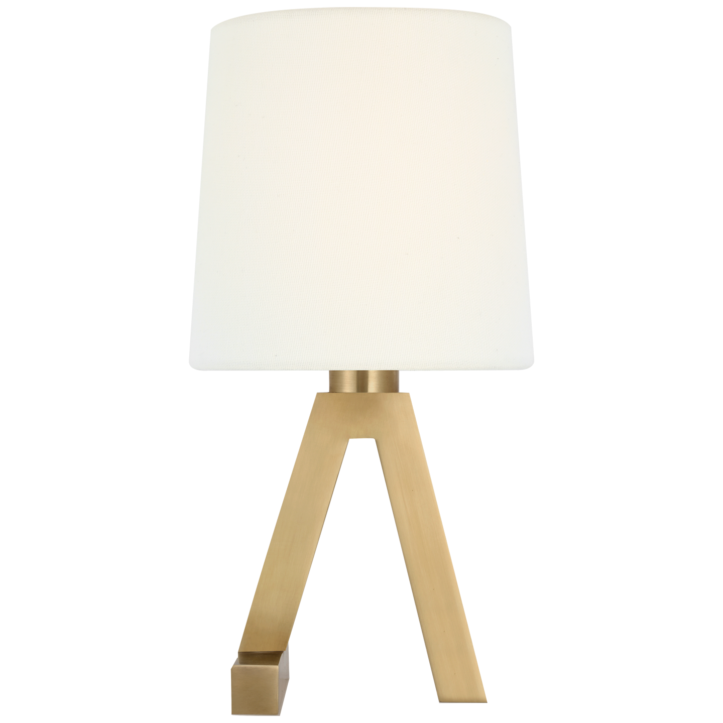 Hedger 11" Accent Lamp | Natural Brass | Linen Shade