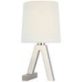 Hedger 11" Accent Lamp | Polished Nickel | Linen Shade