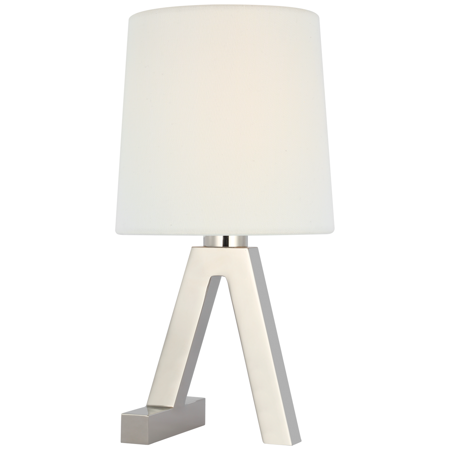 Hedger 11" Accent Lamp | Polished Nickel | Linen Shade