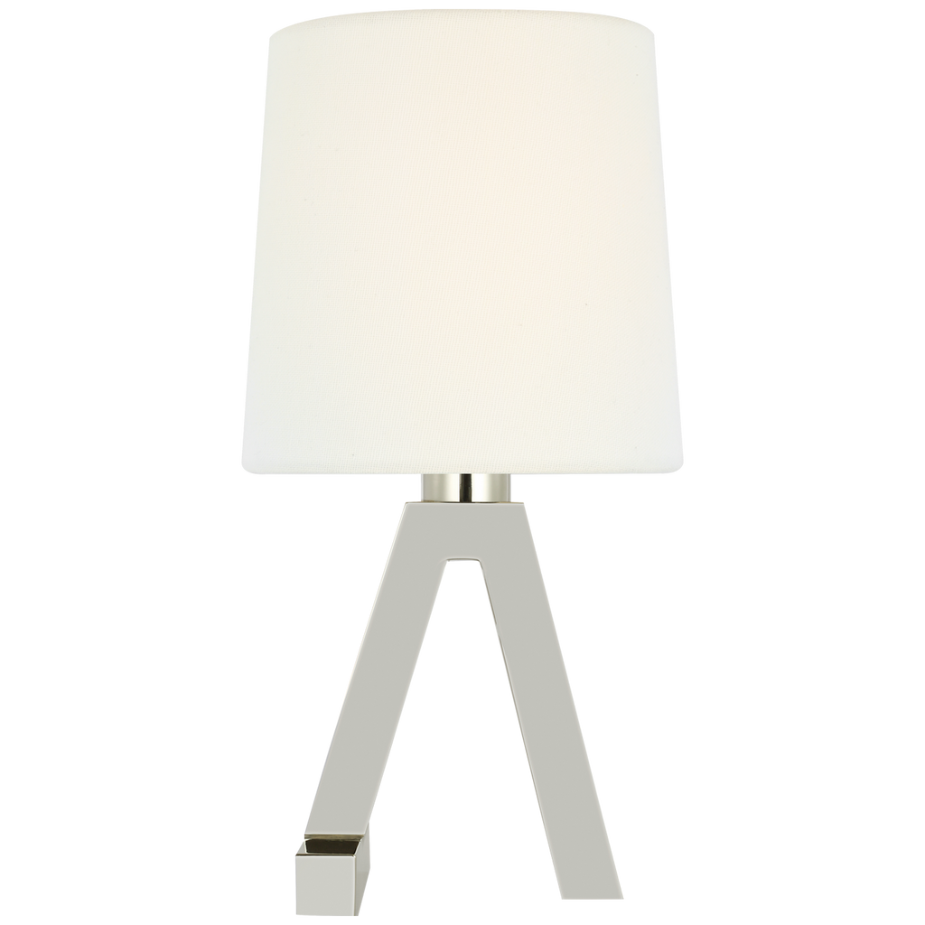 Hedger 11" Accent Lamp | Polished Nickel | Linen Shade