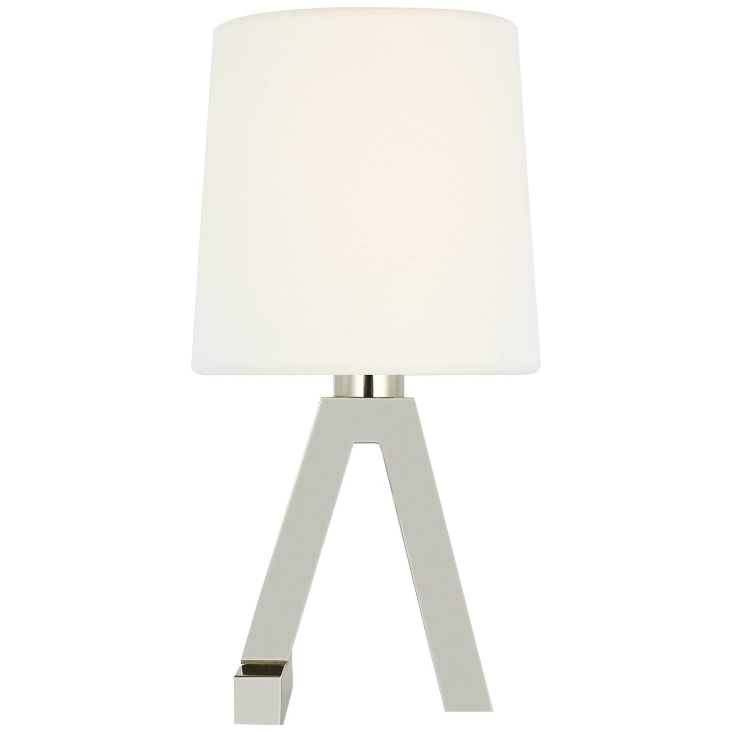 Hedger 11" Accent Lamp | Polished Nickel | Linen Shade