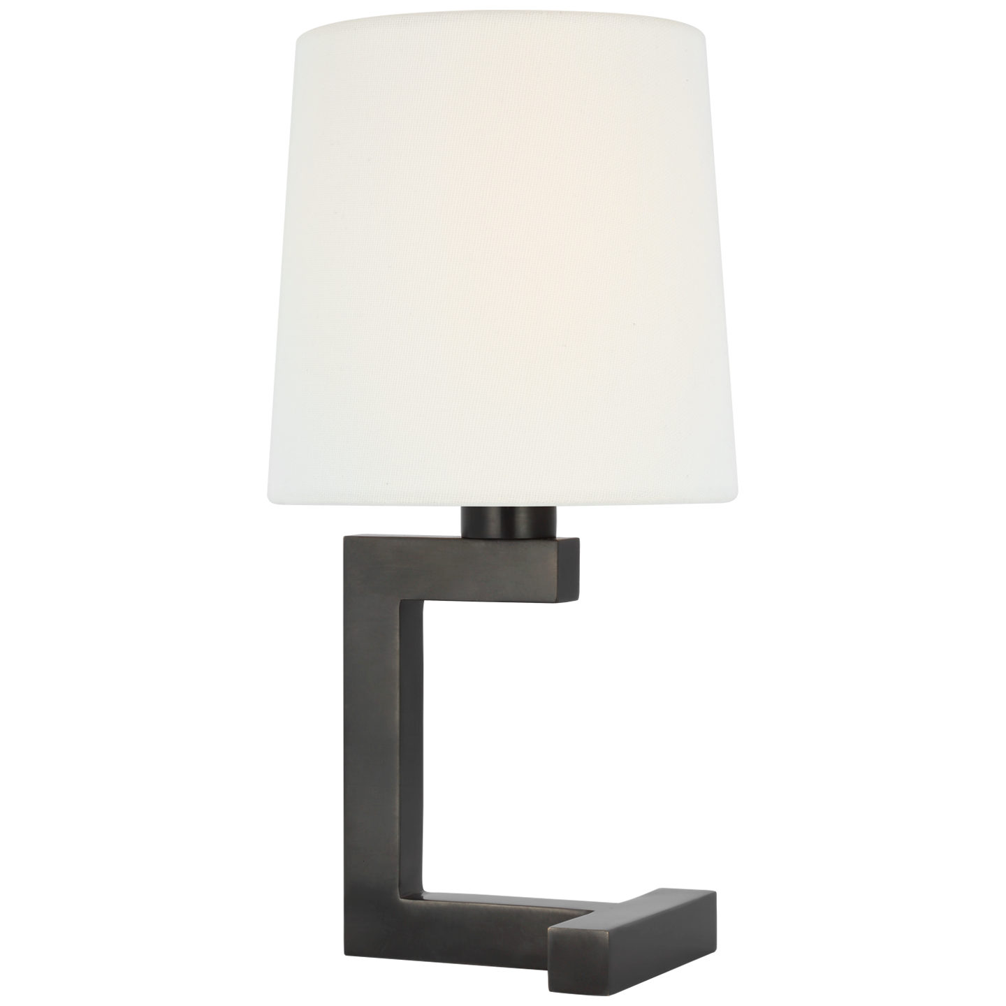 Hedger 12" Accent Lamp | Bronze | Linen Shade