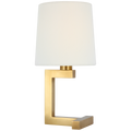 Hedger 12" Accent Lamp | Natural Brass | Linen Shade