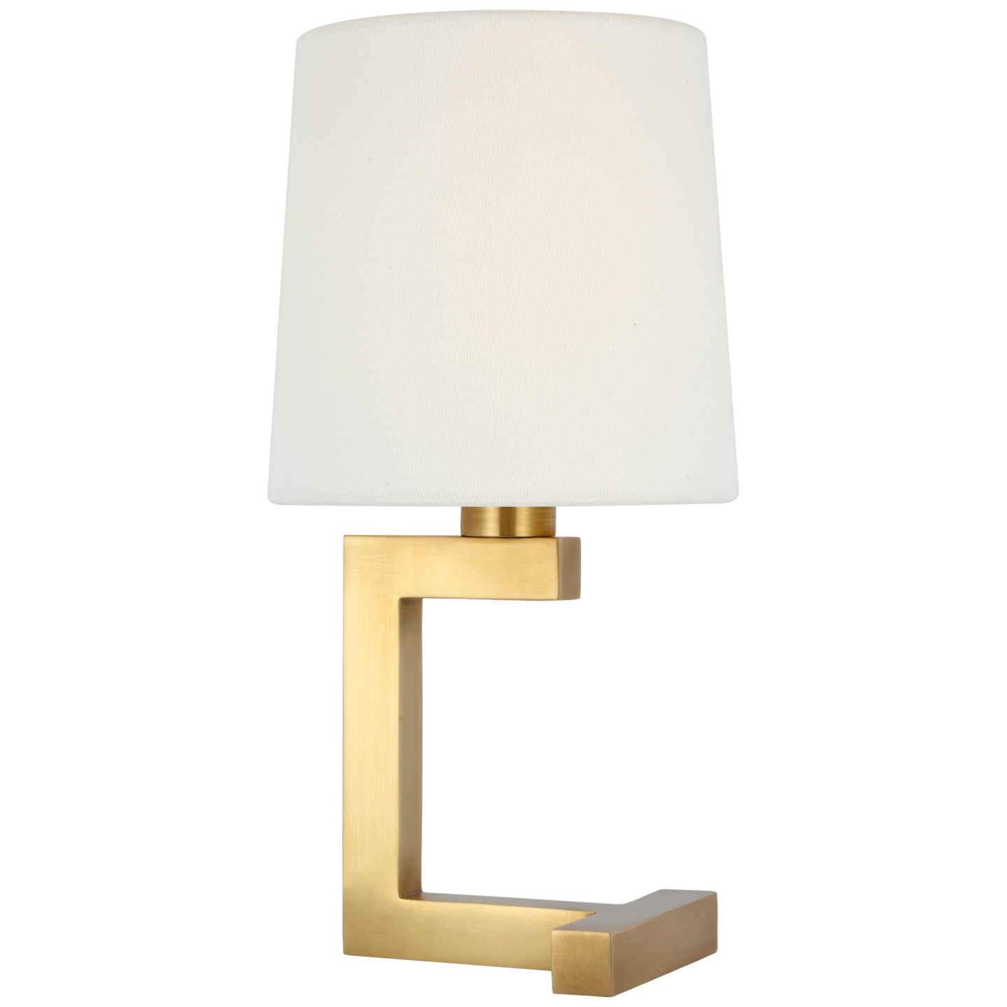 Hedger 12" Accent Lamp | Natural Brass | Linen Shade