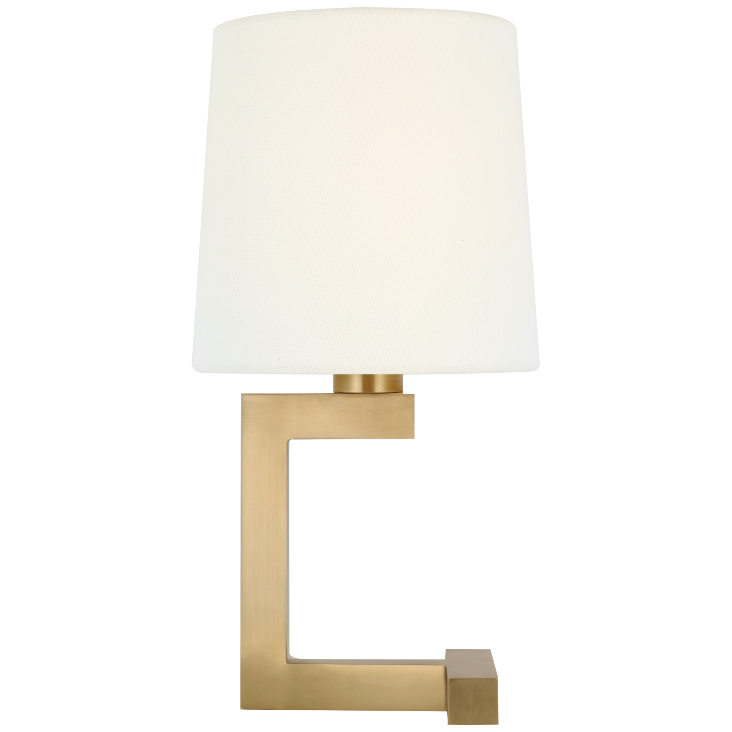 Hedger 12" Accent Lamp | Natural Brass | Linen Shade