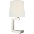 Hedger 12" Accent Lamp | Polished Nickel | Linen Shade