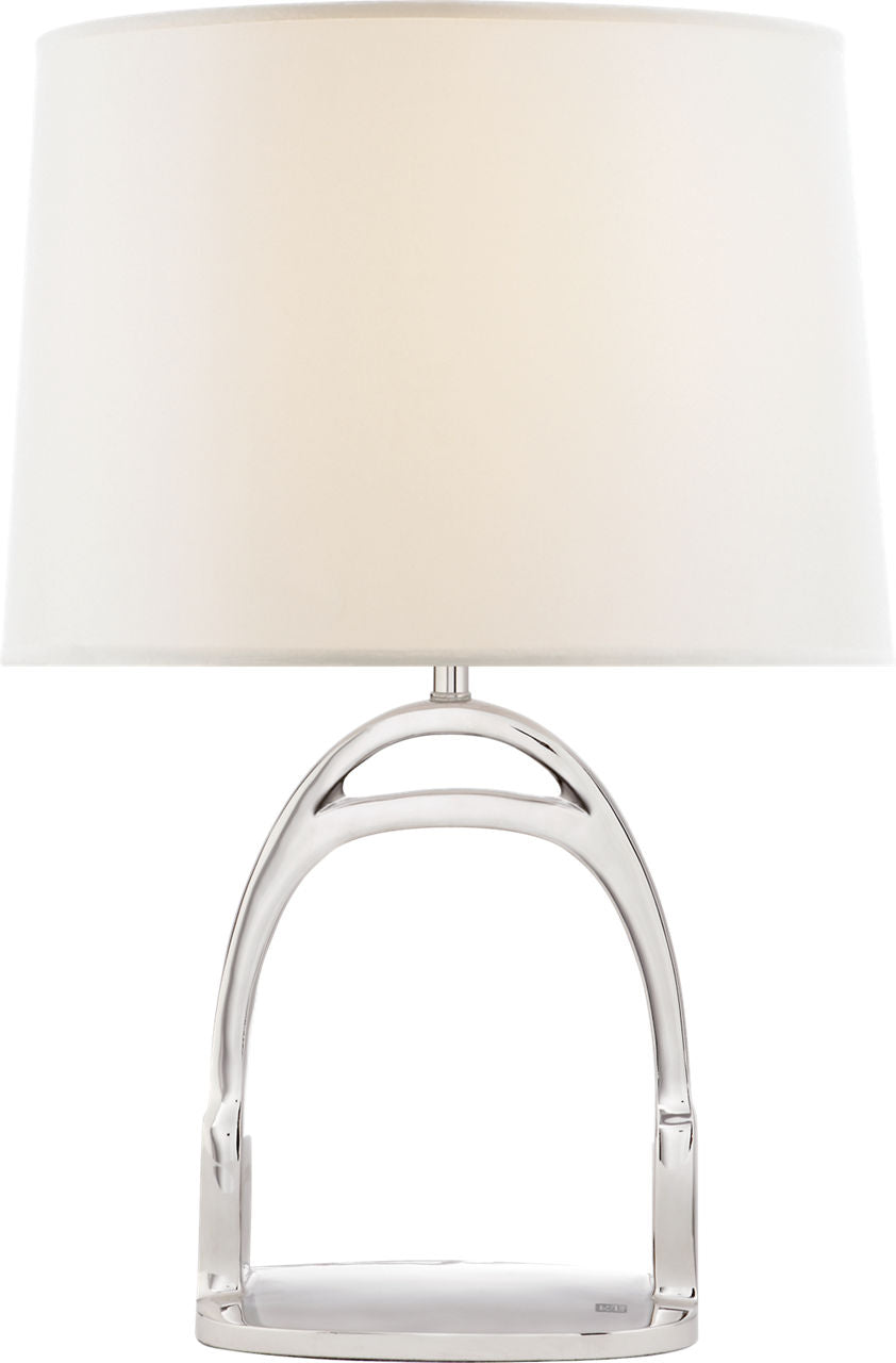 Westbury Table Lamp | Polished Nickel | Linen Shade