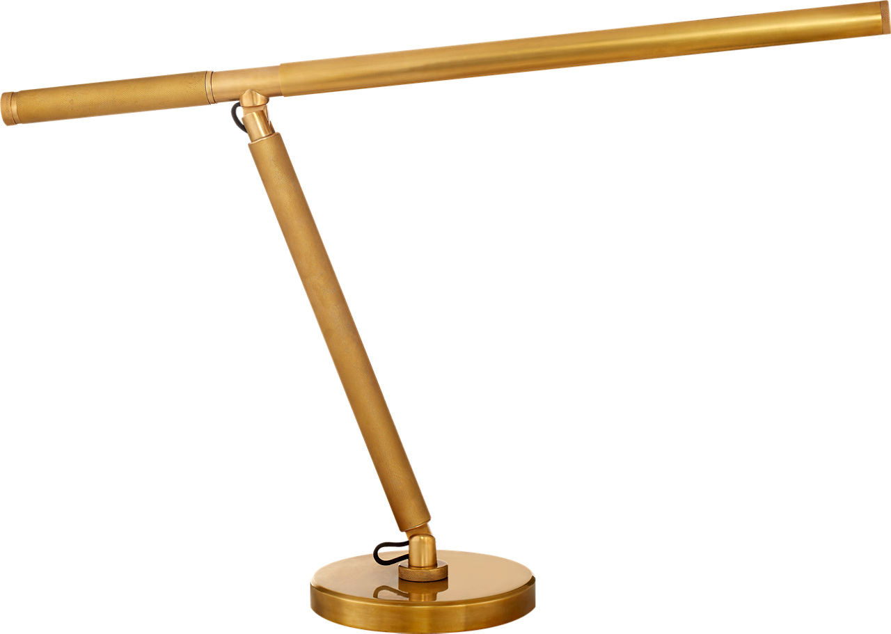 Barrett Knurled Boom Arm Desk Light | Natural Brass