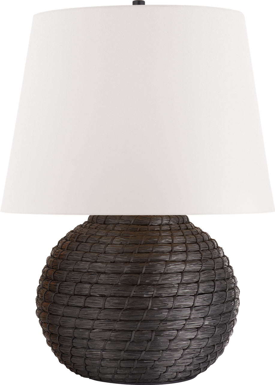 Lohan Medium Table Lamp | Black Rattan | White Paper Shade