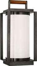 Northport Small Table Lantern | Bronze and Teak | White Glass
