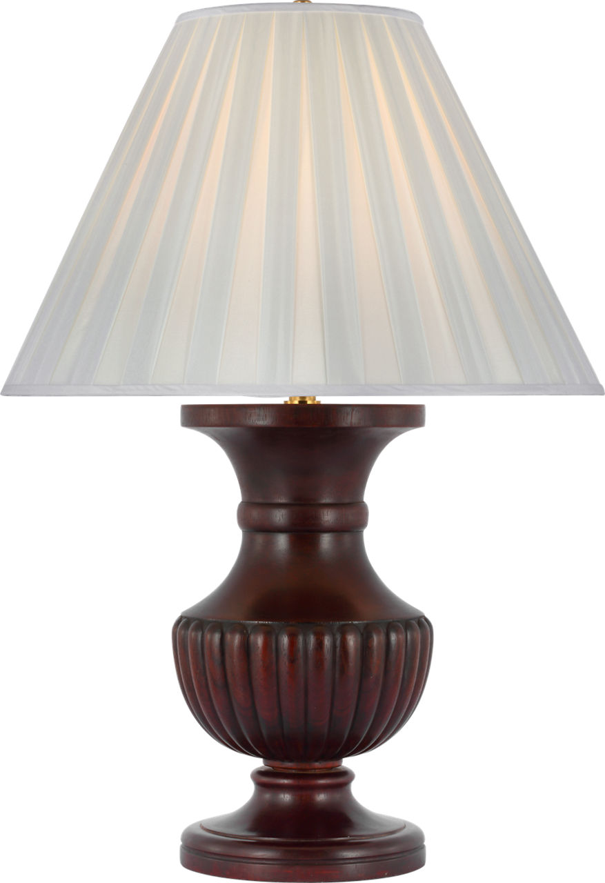 Tisdale Large Table Lamp | Mahogany | Silk Box Pleat Shade