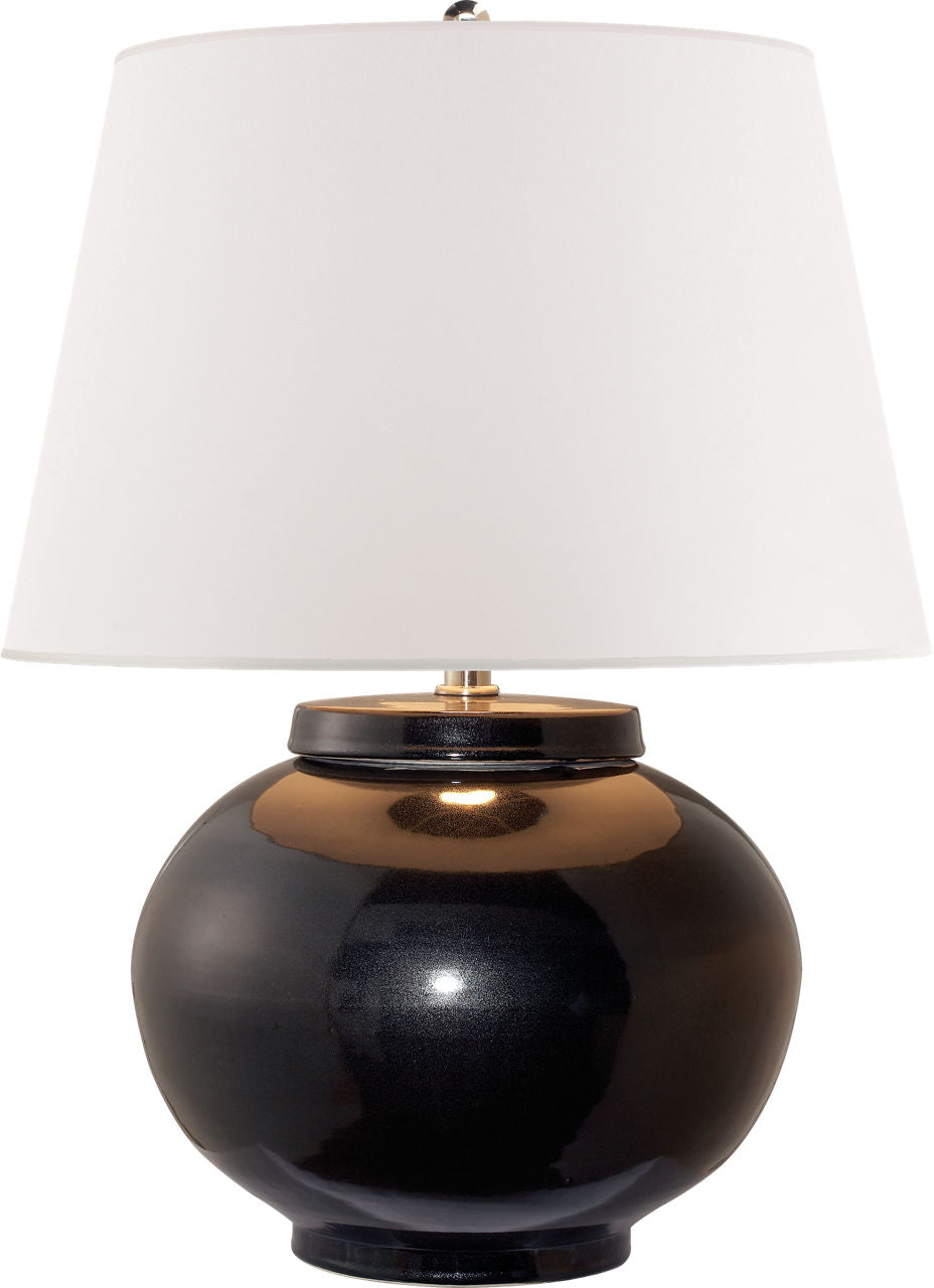 Carter Small Table Lamp | Black Porcelain | White Paper Shade