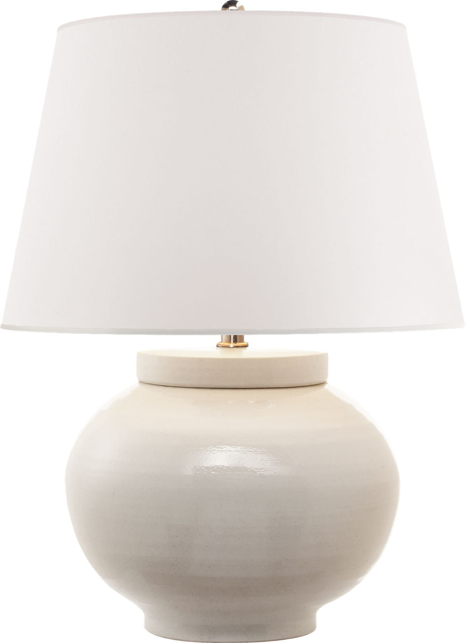 Carter Small Table Lamp | White Porcelain | White Paper Shade