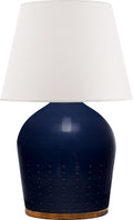 Halifax Small Table Lamp | Blue Ceramic | White Paper Shade