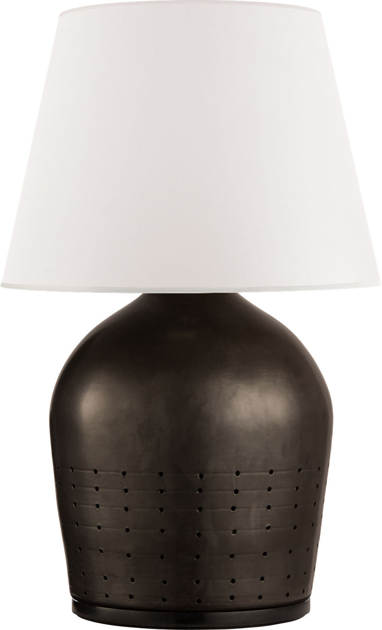 Halifax Small Table Lamp | Black Ceramic | White Paper Shade