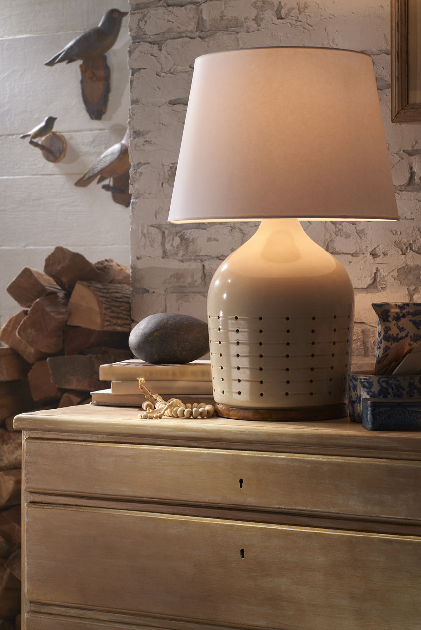 Halifax Small Table Lamp | Coconut | White Paper Shade